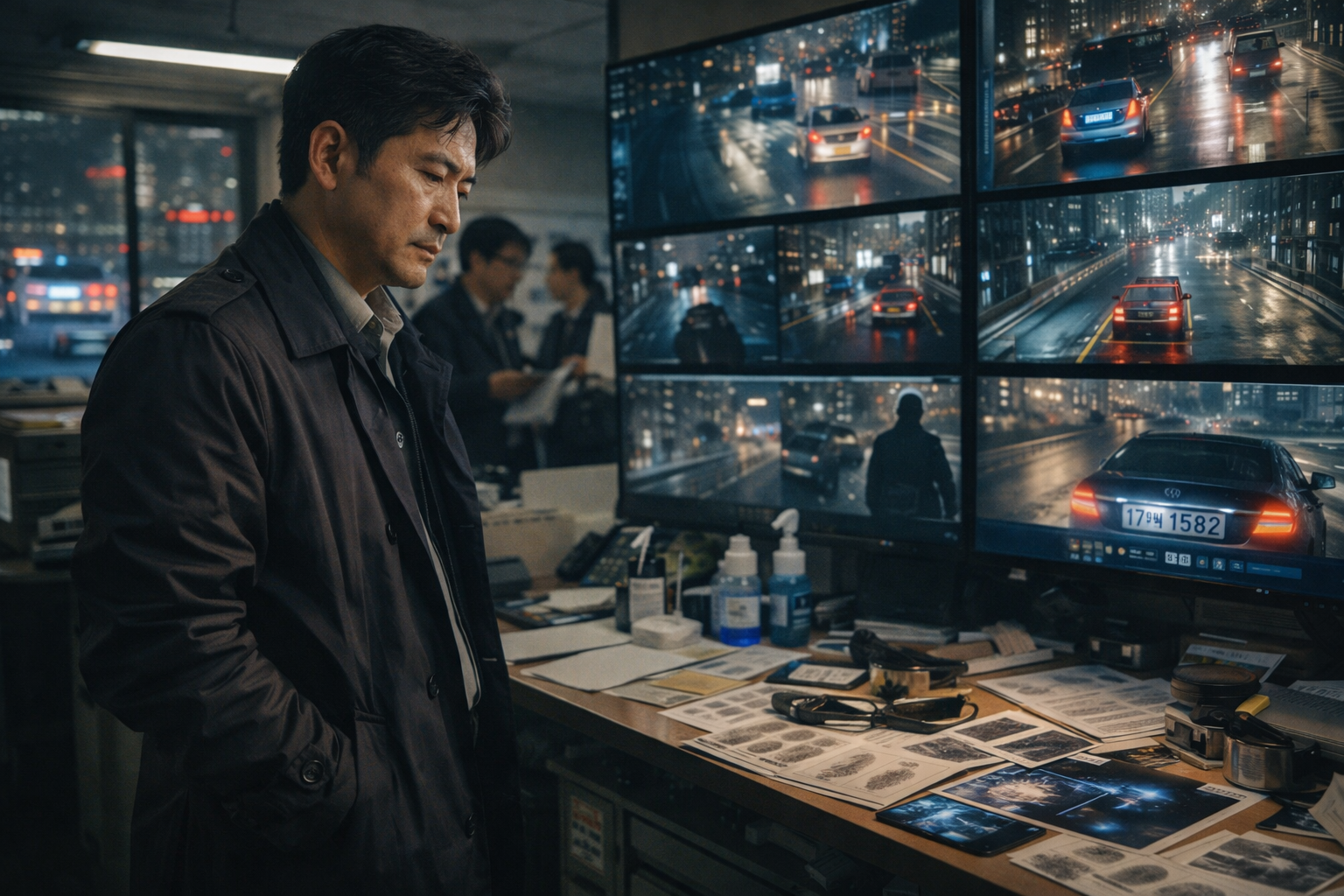 지도와 메모, 디지털 기기가 함께 놓인 조사 플래닝 이미지